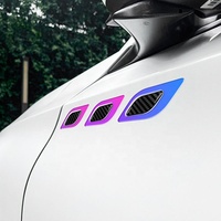 Personnalisé 6 pièces Logo voiture style décoration lumineuse en Fiber de carbone lueur dans l'obscurité garde-boue côté autocollant protecteur décalcomanie