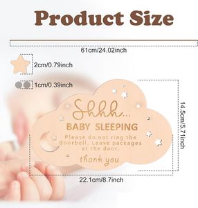 Letrero <span class=keywords><strong>de</strong></span> puerta <span class=keywords><strong>de</strong></span> <span class=keywords><strong>madera</strong></span> 'Shhh Baby Sleeping' grabado no suena letrero <span class=keywords><strong>de</strong></span> timbre <span class=keywords><strong>para</strong></span> colgador <span class=keywords><strong>de</strong></span> puerta delantera <span class=keywords><strong>de</strong></span> habitación <span class=keywords><strong>de</strong></span> bebé - Product Image 2