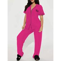 Pyjama une pièce Yicheng pour femme en bambou modal thermique et respirant, grande taille, en satin, imprimé uni, en jersey court