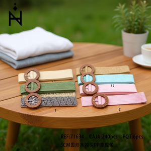 Cinturón de Cintura Redonda de Madera de 5 cm con Hebilla de PP y 6 Colores para Mujer, Cinturones de Moda - Product Image 2