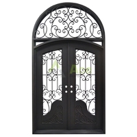 Porte en fer forgé avec design traditionnel, finition de catalogue, portes intérieures en acier pour appartements