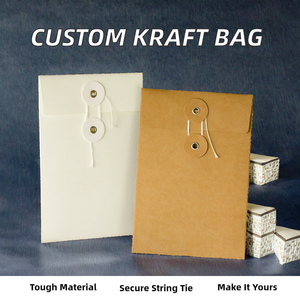 Tùy Chỉnh Trắng Kraft Giấy Kinh Doanh Phong Cách Văn Phòng Tập Tin Túi Chuỗi Đóng Cửa Cổ Phiếu Phong Bì Bài Thẻ Ví Giấy Phong Bì - Product Image 2