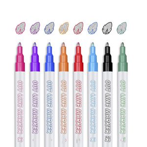 Super Squiggles Double Line Outline Metallic Glitter Marker Pen for <b>Writing</b> Drawing Card - Product Image 2