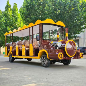 รถชมวิวไฟฟ้าสไตล์เรโทรแบบกำหนดเอง โครงสร้างแข็งแรงทนทานสำหรับการขนส่งผู้โดยสารบ่อยครั้งในสถานที่ท่องเที่ยว - Product Image 4