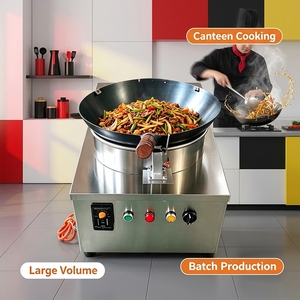 HN QDMECH Machine de cuisson commerciale automatique compacte et pratique en acier inoxydable pour wok, avec fonction d'inclinaison et de cuisson à l'agitation - Product Image 1