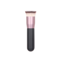 Petit Pudsy – Ensemble de pinceaux de maquillage pour le visage à tête plate et inclinée, manche en bois, pour fond de teint liquide et BB, sans absorption de poudre