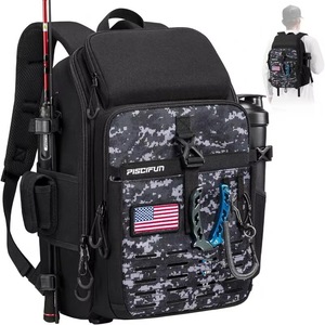 Mochila de Pesca con Muestra Gratis, Bolsa de Pesca Grande de 48L con Soportes para Cañas, 4 Cajas de Aparejos y Cubierta Protectora para la Lluvia - Product Image 1