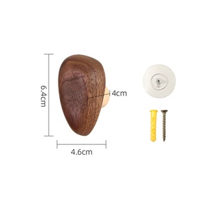 Crochets muraux en bois Puselife, crochets décoratifs en bois de noyer noir pour entrée, salle de bain, chambre à coucher - Product Image 5
