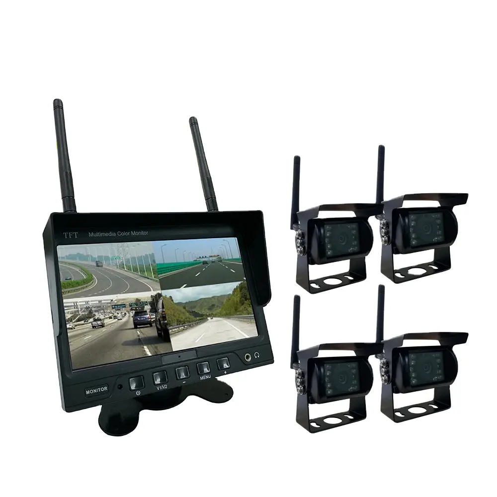 Digital Wireless Backup Camera System Kit Hd1080p Wireless Reverse Rear Side View Camera 7inch Lcd Wireless Monitor For Rv Truck