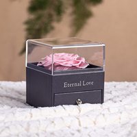 Boîte à fleurs de luxe en cuir kraft, cadeau romantique, i love you,