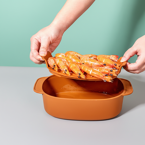 Explosion Kitchen Microwave Oven Special Steamer Rice Cooker Heating <strong>Fish</strong> Roast Chicken Plate with <strong>Pot</strong> Cover Lid - Product Image 3