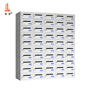Postal Parcel Delivery Key Lock <strong>Post</strong> Locker Office Letter <strong>Box</strong> Outdoor <strong>Wall</strong> Mounted Steel Mailbox Light Gray Multi Function - Product Image 1