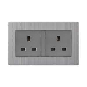 مقبس حائط بفتحة دائرية في المملكة المتحدة مع مفتاح + مصباح مؤشر - Product Image 2