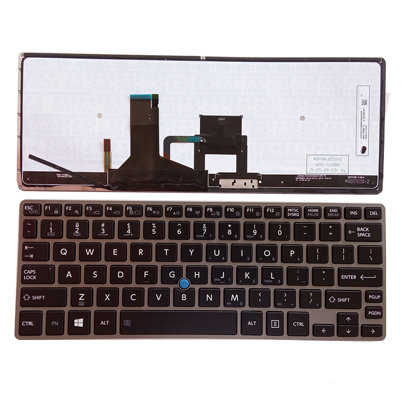 Tastiera Notebook Compatibile Toshiba Portégé Z30-A/B/C/E - Layout Italiano QWERTY, Frame Grigio, Senza Retroilluminazione