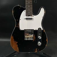 Gitar Listrik Hitam Vintage Finishing Matte Baja Tahan Karat Dengan Binding untuk Instrumen Senar Pertunjukan