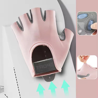 Guantes de Gimnasio de Medio Dedo Antideslizantes para Fitness y Deportes, con Palma Acolchada de Silicona, Protección Anti-Impacto y Transpirables para Levantamiento de Pesas