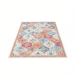 Tappeto Bohémien Naar Maval 8x10 Rettangolare Lavabile in Poliestere con Motivi Floreali per Soggiorno - Product Image 1