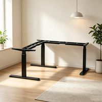 Cadre de bureau électrique réglable en hauteur en forme de L, OEM, avec pied de table à 3 niveaux pour bureau assis-debout, assemblage DIY