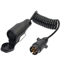 Câble d'extension de remorque 12V 7Pin-13Pin avec prise à 7 broches et prise à 13 broches câble à ressort de remorque pour caravane