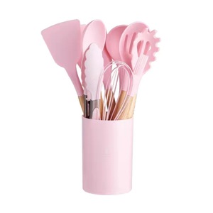 Nuovo Set di 12 Utensili da <span class=keywords><strong>Cucina</strong></span> in Silicone <span class=keywords><strong>con</strong></span> Manici in Legno - Product Image 6