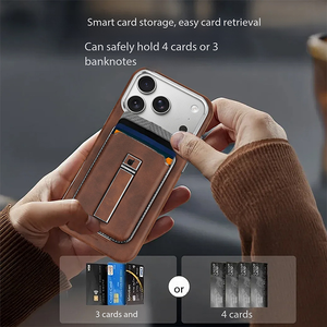 Fundas Magnéticas de Piel Sintética para Teléfono Móvil con Ranuras para Tarjetas y Soporte Protector para iPhone 17 14 15 16 Pro Max, Gran Venta - Product Image 3