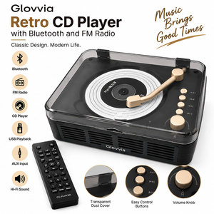 Reproductor de CD retro Glovvia, reproductor de CD portátil con control remoto, función antipaso de disco, compatible con CD, CD-R, CD-RW, MP3, WMA. - Product Image 4