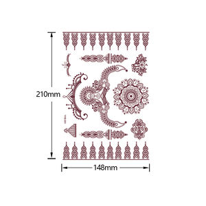 Shinein braccia gambe marrone pizzo impermeabile finto tatuaggio adesivi trasferimento corpo henné tatuaggio temporaneo per donne ragazze - Product Image 2