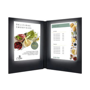 Porte-menu LED noir de haute qualité pour bar et club, 2 panneaux, 4 vues, rechargeable - Product Image 2