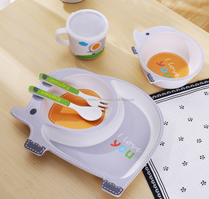 la cena de los niños usando Niño de dibujos animados de alimentación estancia dividido regalo los niños vajilla - Product Image 6