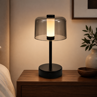 Lampe de table solaire LED moderne pour extérieur, portable, en métal, pour jardin, avec variateur d'intensité et capteur tactile, éclairage d'ambiance pour patio et terrasse