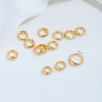 Anneau de connexion en métal artisanal en acier titane et or 14 carats à double trou, forme nez de cochon, pour dissimuler les cordons, pour bracelets et colliers DIY