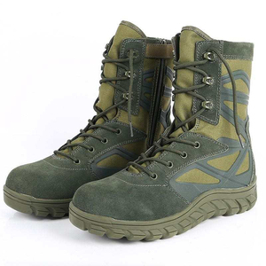 Bottes de randonnée tactiques en daim vert DFA120 pour hommes, imperméables, toutes saisons, durables, pour l'entraînement en plein air, la randonnée, fabriquées en Chine - Product Image 1