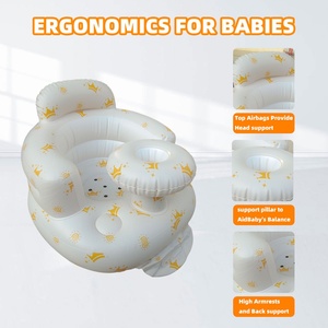 2025 Modern Baby <b>Sofa</b> PVC <b>Inflatable</b> Floor Chair for 3 Months & up Sitting up with Built-in Air Pump for Dining - Product Image 4