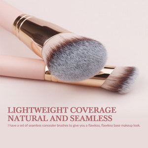 Pinceaux de maquillage professionnels de luxe roses, synthétiques, durables, de qualité OEM, pour fond de teint et <span class=keywords><strong>correcteur</strong></span>, vente en gros, marque privée - Product Image 3