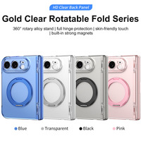 Étui de téléphone pliable magnétique à couverture intégrale antichoc avec protection à 360° °   Support rotatif pour anneau de téléphone avec coque de protection pour iPhone Duo 18 Fold
