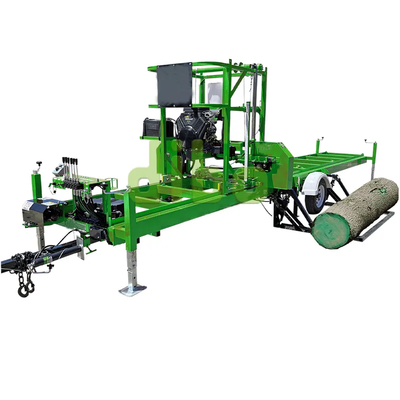 CE Approved Hydraulic Woodworking Machinery Diesel Portable Sawmill Bandsaw Mobile Wood Cutting Band Sawmill