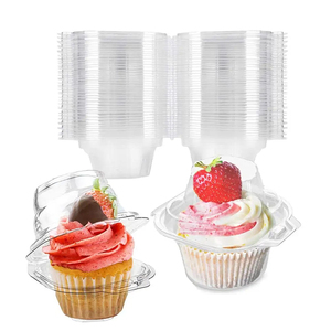 Custom Disposable Plastic Single Individual Cupcake Box Clear Cupcake Container Cupcake Carrier Holder