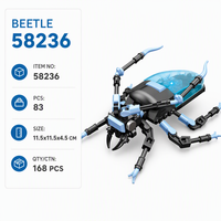 Set de Bloques de Construcción Personalizados del Escarabajo Azul, Modelo 3D DIY, Juguete de Construcción con Carcasa Translúcida, Ladrillos STEM, Regalo de Marca Privada para Niños