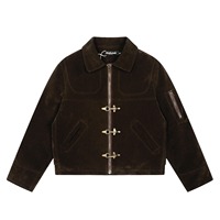 Blouson aviateur rétro avec boucle, design printemps-automne, veste courte décontractée pour hommes et femmes