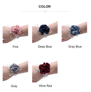 AM-WDA01 Ammy – Corsage <span class=keywords><strong>de</strong></span> poignet en roses avec strass et bracelet élastique pour mariage, bal <span class=keywords><strong>de</strong></span> promo et remise <span class=keywords><strong>de</strong></span> diplôme - Product Image 6