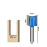 Fraise à rainurer pour défonceuse à bois, 2 dents, en carbure, personnalisable OEM/ODM, HRC60, fraise droite de nivellement avec roulement