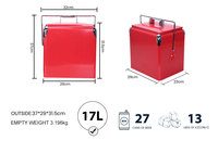 Glacière d'extérieur rétro en métal Gint Promotional PU Foaming 13L 17L avec poignée