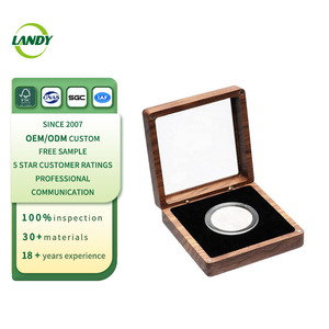 Hộp đựng, trưng bày huy hiệu thách đấu bằng gỗ óc chó nguyên khối, có nắp trong suốt - Product Image 1