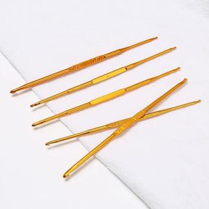 Crochet double tête en oxyde d'aluminium doré pour tricot de pulls et outils de tricotage à la maison. - Product Image 2