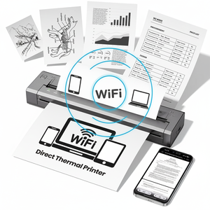 Phomemo Q302 便携式无线无墨热敏打印机 WiFi BT 适用于 A4/A5/B5 热敏纸，兼容 Android IOS 手机和笔记本电脑 - Product Image 1