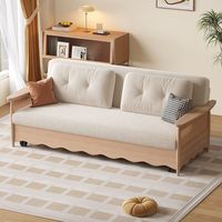 Sofá Cama Convertible de Madera para Sala de Estar, Moderno y Lujoso, Tapizado, de 2 Plazas, Plegable