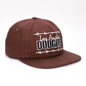 Casquettes Snapback en coton avec logo brodé personnalisé à 5 panneaux, chapeaux marrons - Product Image 6
