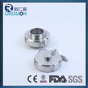 Vệ sinh thép không gỉ 304 316L Công Đoàn vòng ống phù hợp mù <span class=keywords><strong>cap</strong></span> <span class=keywords><strong>DN25</strong></span> SMS DIN nữ chủ đề Công Đoàn mù hạt với chuỗi - Product Image 6