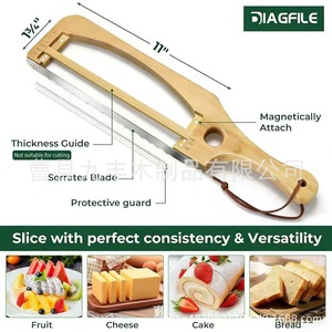 Wooden <b>Bread</b> Slicer Stainless Steel Blade 8-9.9in Durable Kitchen <b>Cutter</b> For Toast With Handle - Product Image 4