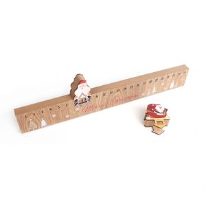 Merry Christmas Advent Desktop Ornament Wood MDF Santa Claus in Sleigh Countdown Calendar - Product Image 2